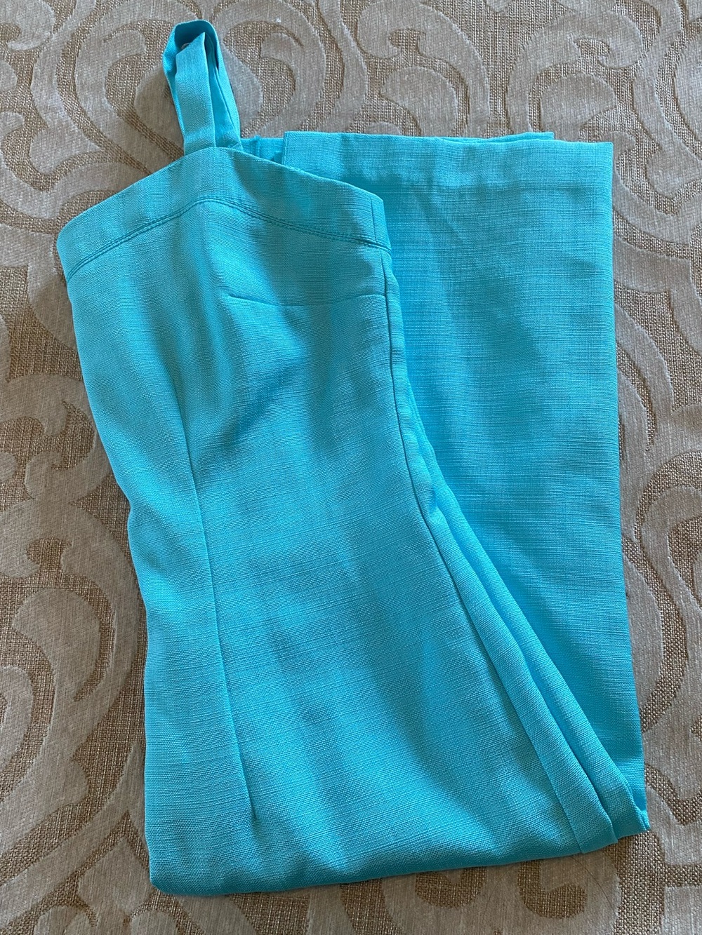 Ann Taylor Petite 0P Aqua Blue Sheath Dress | Lined Career Cocktail Midi - Picture 13 of 16